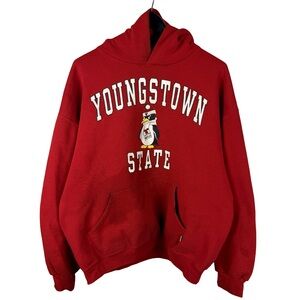 Vintage 90s Russell Athletic Youngstown State College Pullover Hoodie Size L